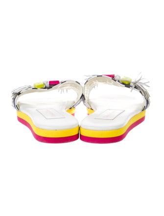 Christian Lacroix Printed Tassel Accents Slides