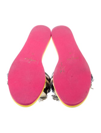 Christian Lacroix Printed Tassel Accents Slides