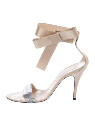 Christian Lacroix Satin Crystal Embellishments Sandals