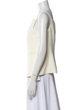 Christian Lacroix Square Neckline Sleeveless Button-Up Top