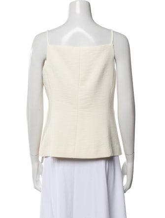 Christian Lacroix Square Neckline Sleeveless Button-Up Top