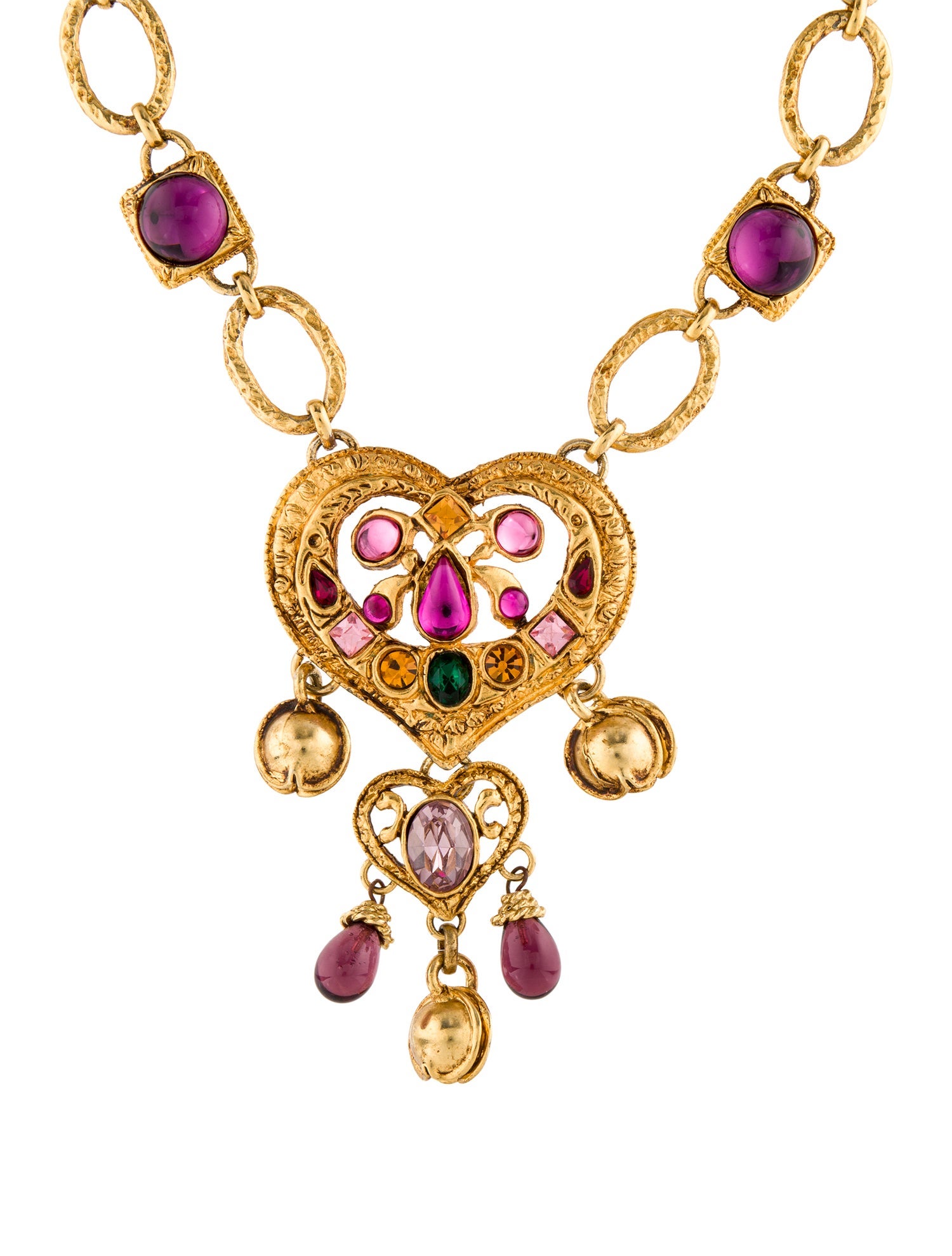 Christian Lacroix Resin & Crystal Pendant Necklace