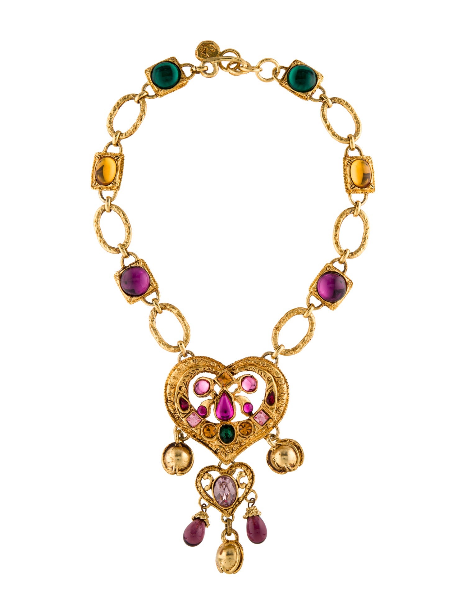 Christian Lacroix Resin & Crystal Pendant Necklace