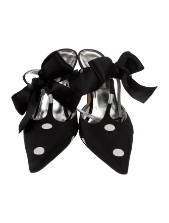 Christian Lacroix Nylon Polka Dot Print T-Strap Pumps
