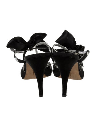 Christian Lacroix Nylon Polka Dot Print T-Strap Pumps