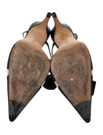 Christian Lacroix Nylon Polka Dot Print T-Strap Pumps