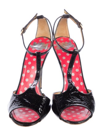 Christian Lacroix Leather T-Strap Pumps