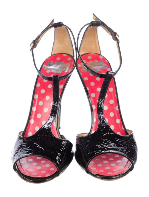 Christian Lacroix Leather T-Strap Pumps