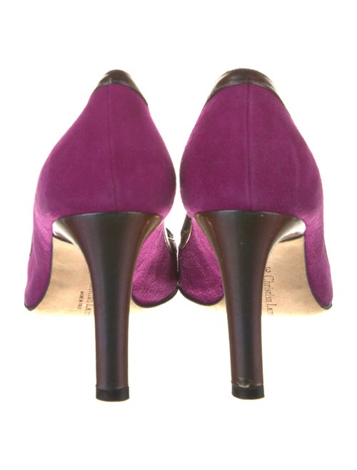 Christian Lacroix Suede Colorblock Pattern Pumps
