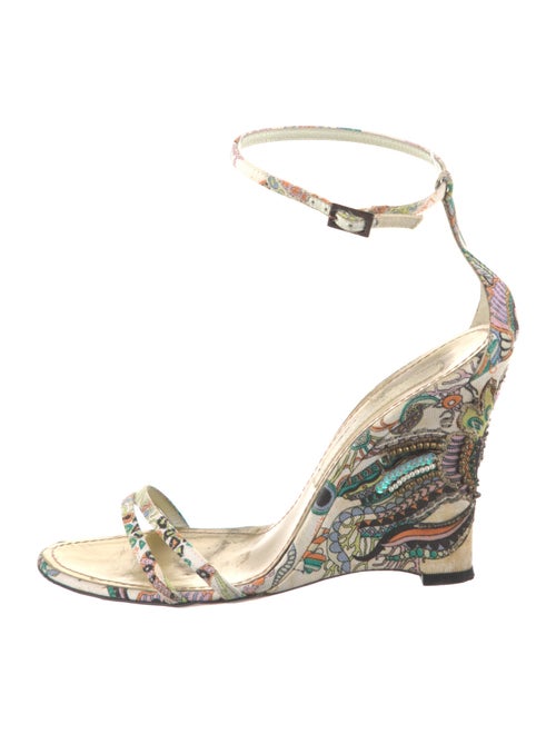 Christian Lacroix Printed Sequin Embellishments Sandals
