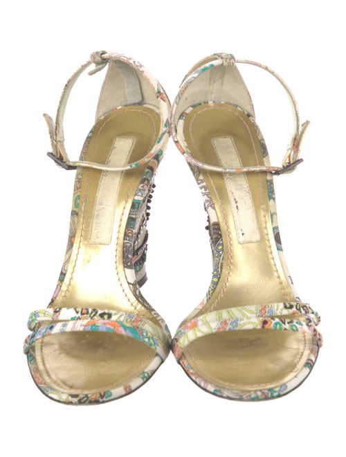 Christian Lacroix Printed Sequin Embellishments Sandals