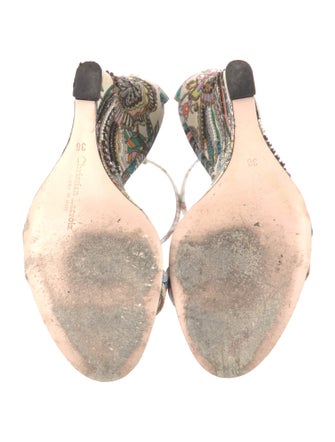 Christian Lacroix Printed Sequin Embellishments Sandals