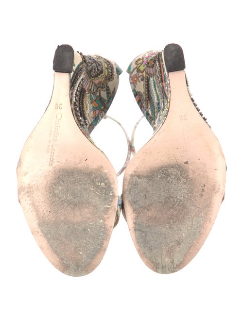 Christian Lacroix Printed Sequin Embellishments Sandals