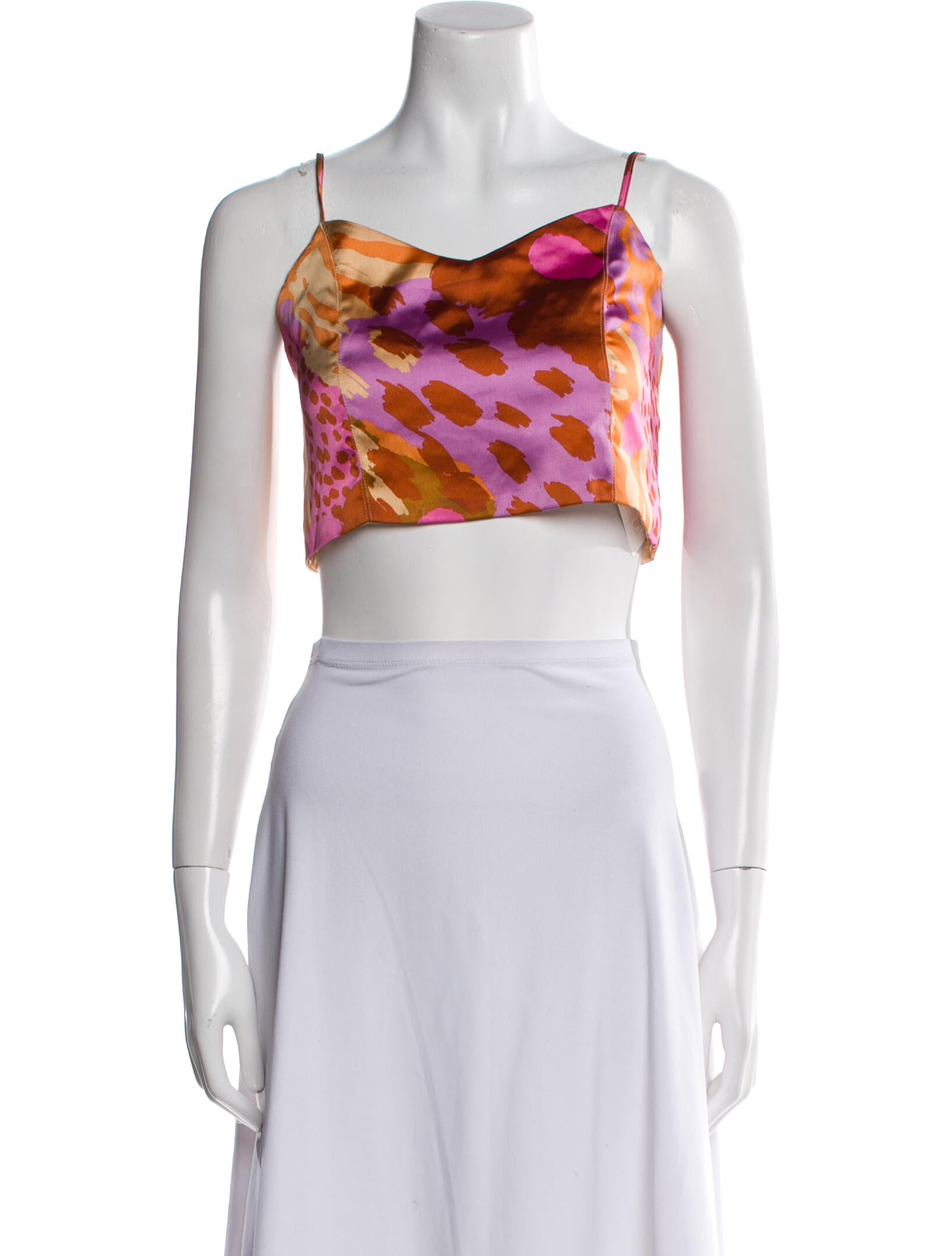 Christian Lacroix Printed Square Neckline Crop Top