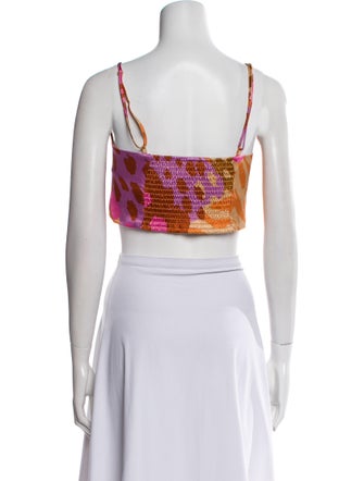 Christian Lacroix Printed Square Neckline Crop Top