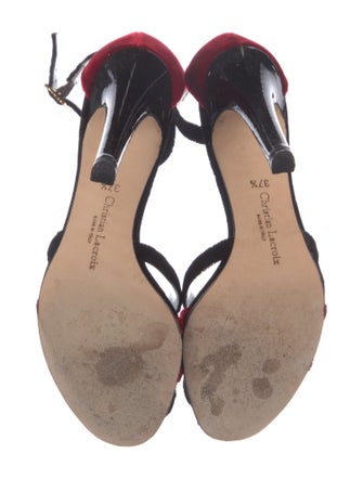 Christian Lacroix Velvet Printed D'Orsay Pumps