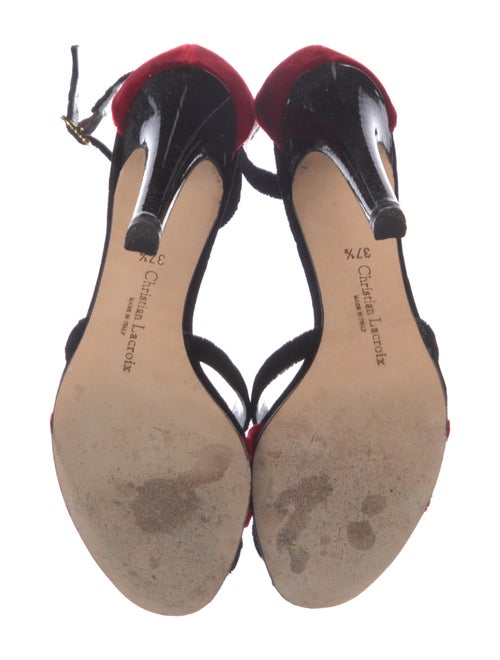 Christian Lacroix Velvet Printed D'Orsay Pumps