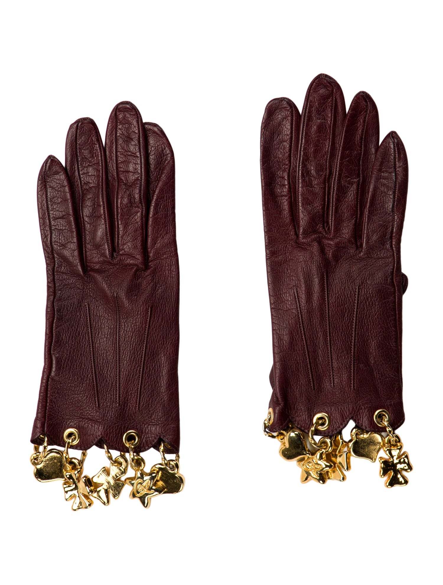 Christian Lacroix Vintage Leather Charm Gloves