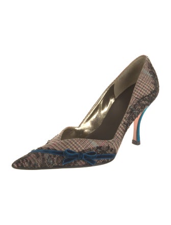 Christian Lacroix Tweed Printed D'Orsay Pumps