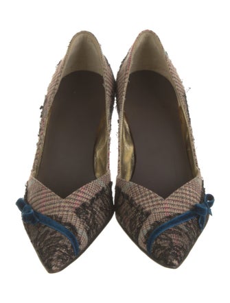 Christian Lacroix Tweed Printed D'Orsay Pumps