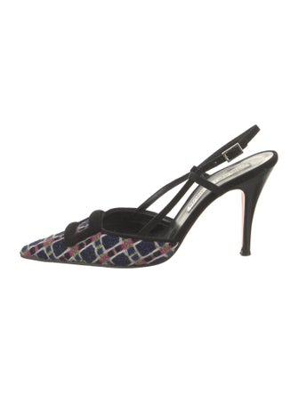 Christian Lacroix Tweed Printed Slingback Pumps