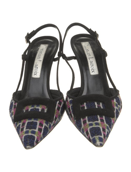 Christian Lacroix Tweed Printed Slingback Pumps