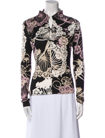 Christian Lacroix Silk Floral Print Sweatshirt