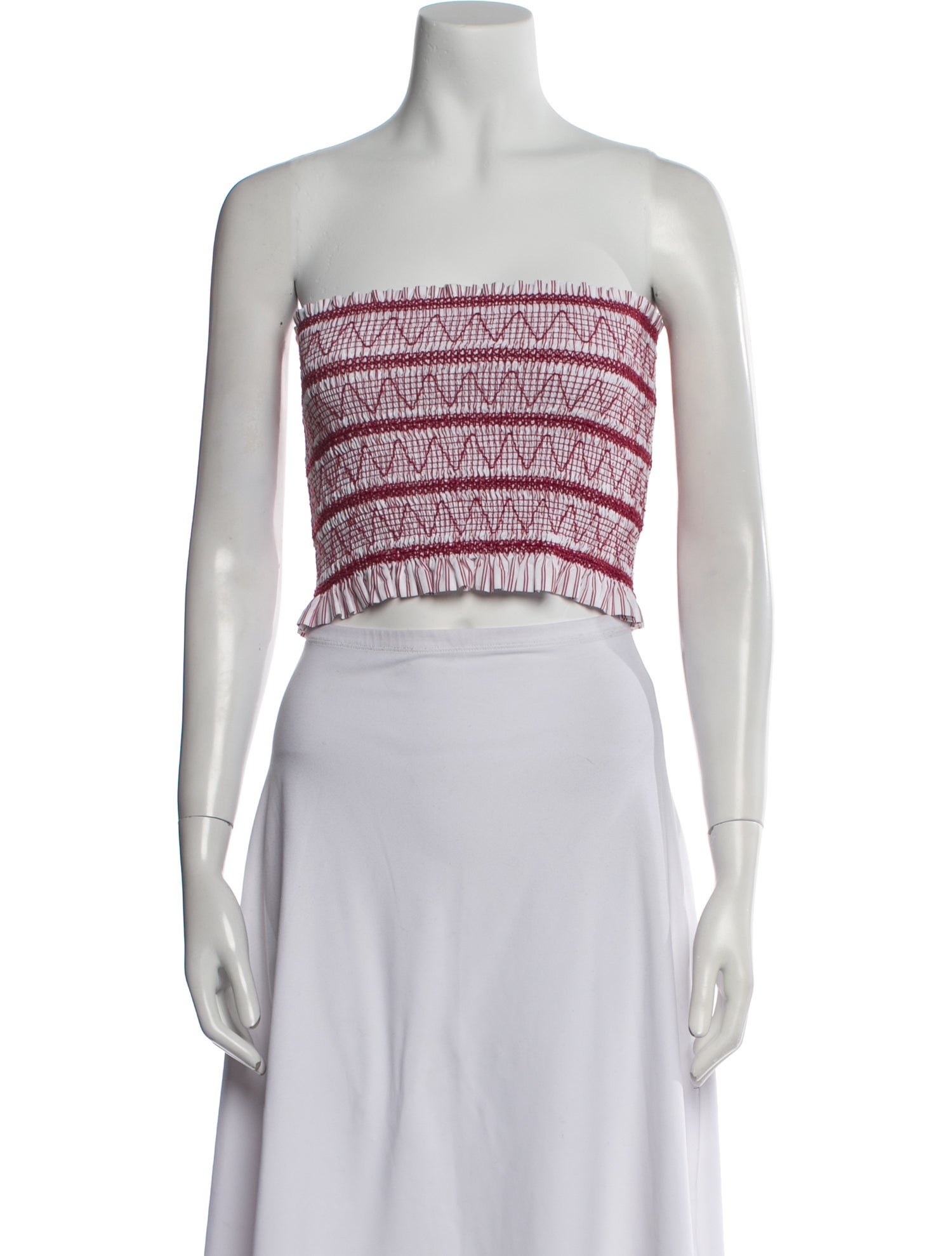 Christian Lacroix Striped Strapless Crop Top