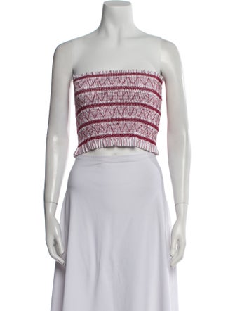 Christian Lacroix Striped Strapless Crop Top