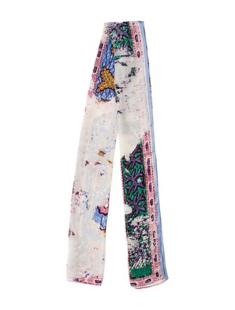 Christian Lacroix Silk Floral Print Scarf