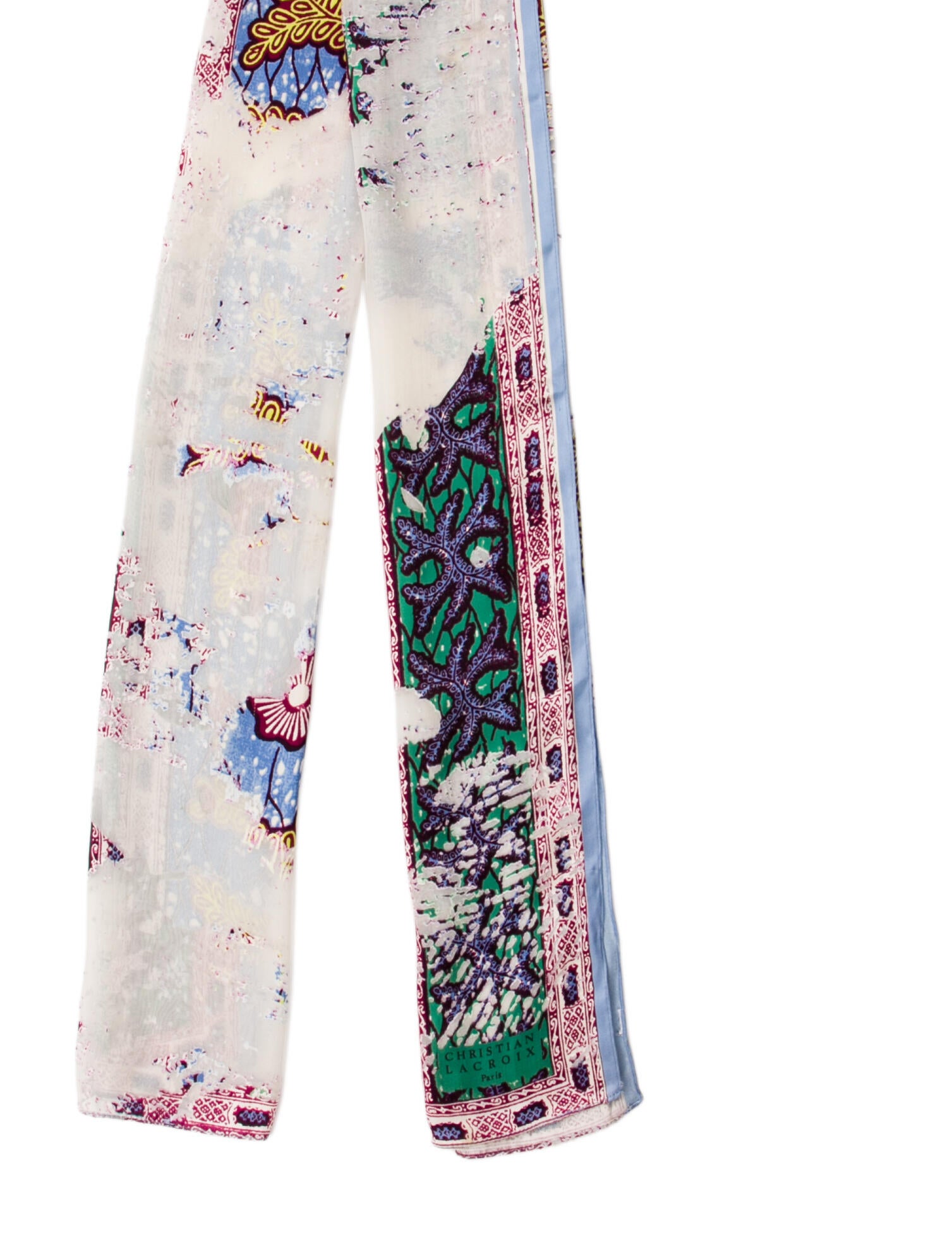 Christian Lacroix Silk Floral Print Scarf