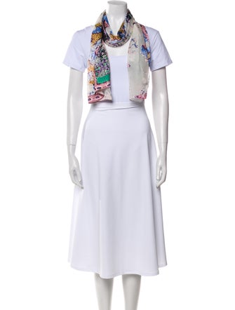 Christian Lacroix Silk Floral Print Scarf