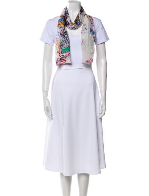 Christian Lacroix Silk Floral Print Scarf