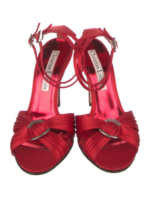 Christian Lacroix Satin Crystal Embellishments Sandals