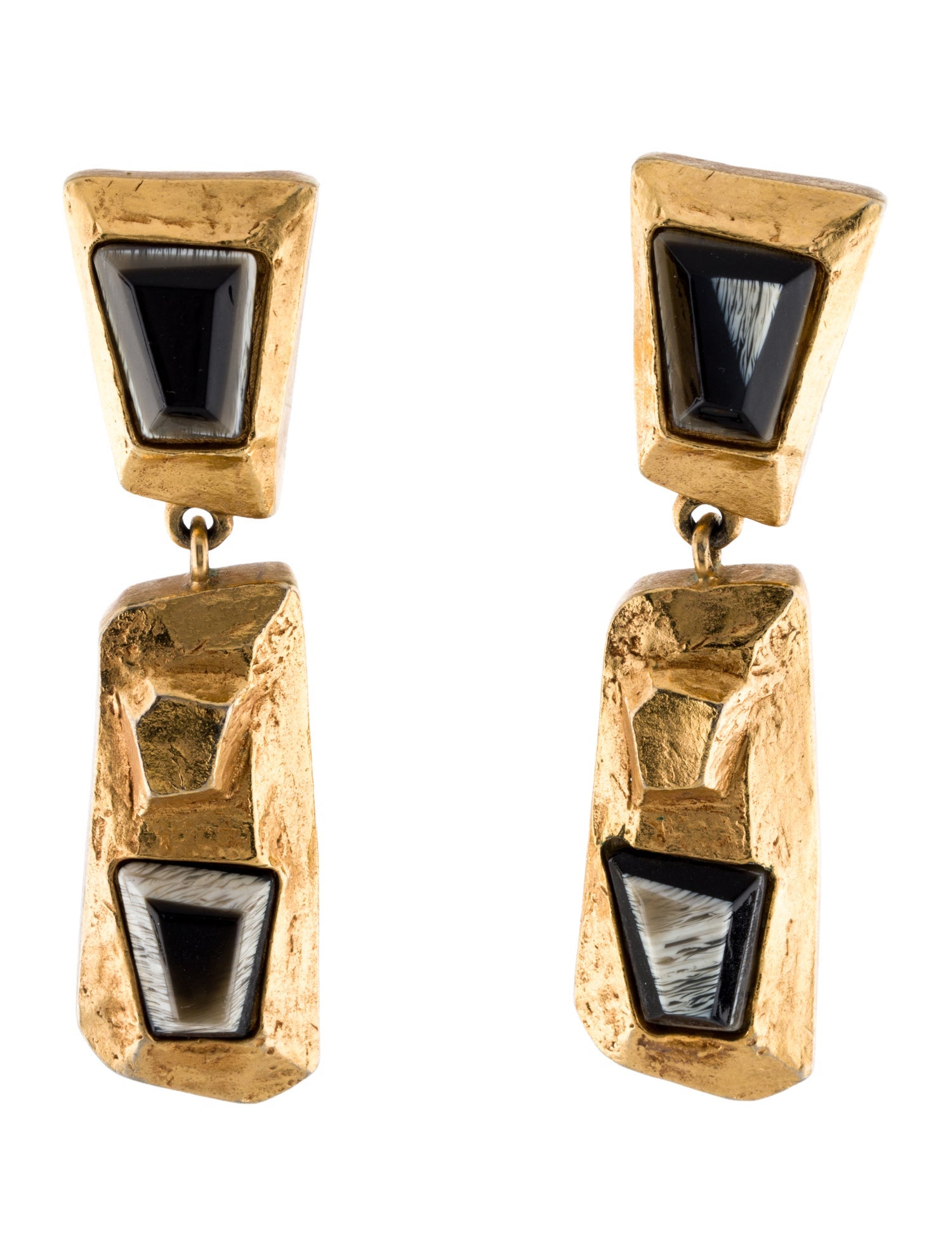 Christian Lacroix Vintage Resin Clip-On Drop Earrings