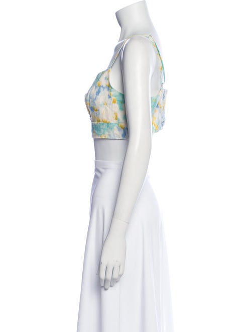 Christian Lacroix Printed Square Neckline Crop Top