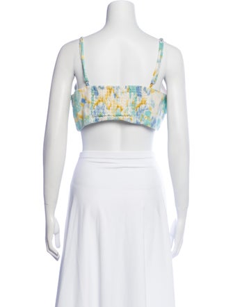 Christian Lacroix Printed Square Neckline Crop Top