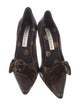 Christian Lacroix Leather Bow Accents Pumps