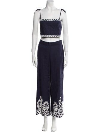 Christian Lacroix Linen Tassel Accents Pant Set