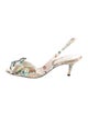 Christian Lacroix Canvas Floral Print Slingback Sandals
