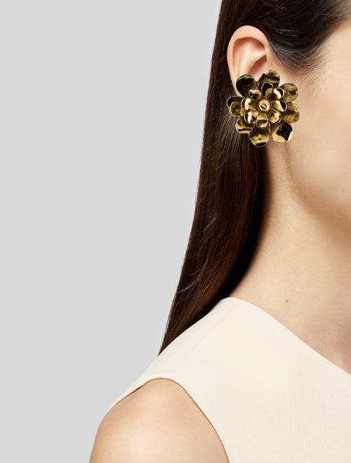 Christian Lacroix Flower Clip-On Earrings