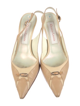 Christian Lacroix Leather Slingback Pumps