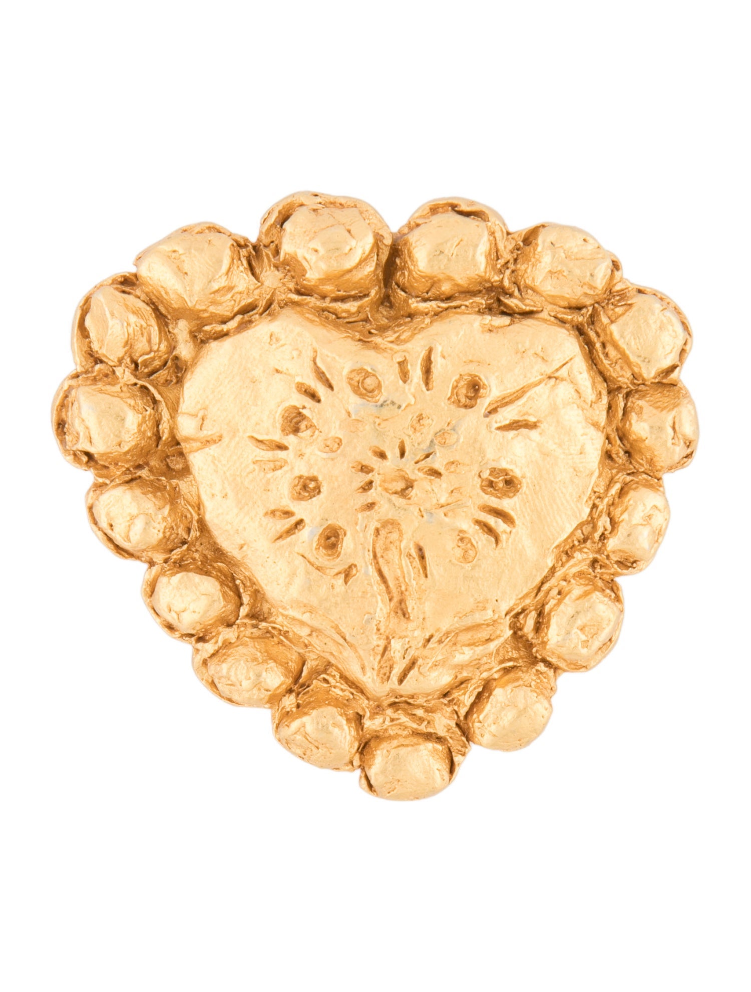 Christian Lacroix Textured Heart Brooch