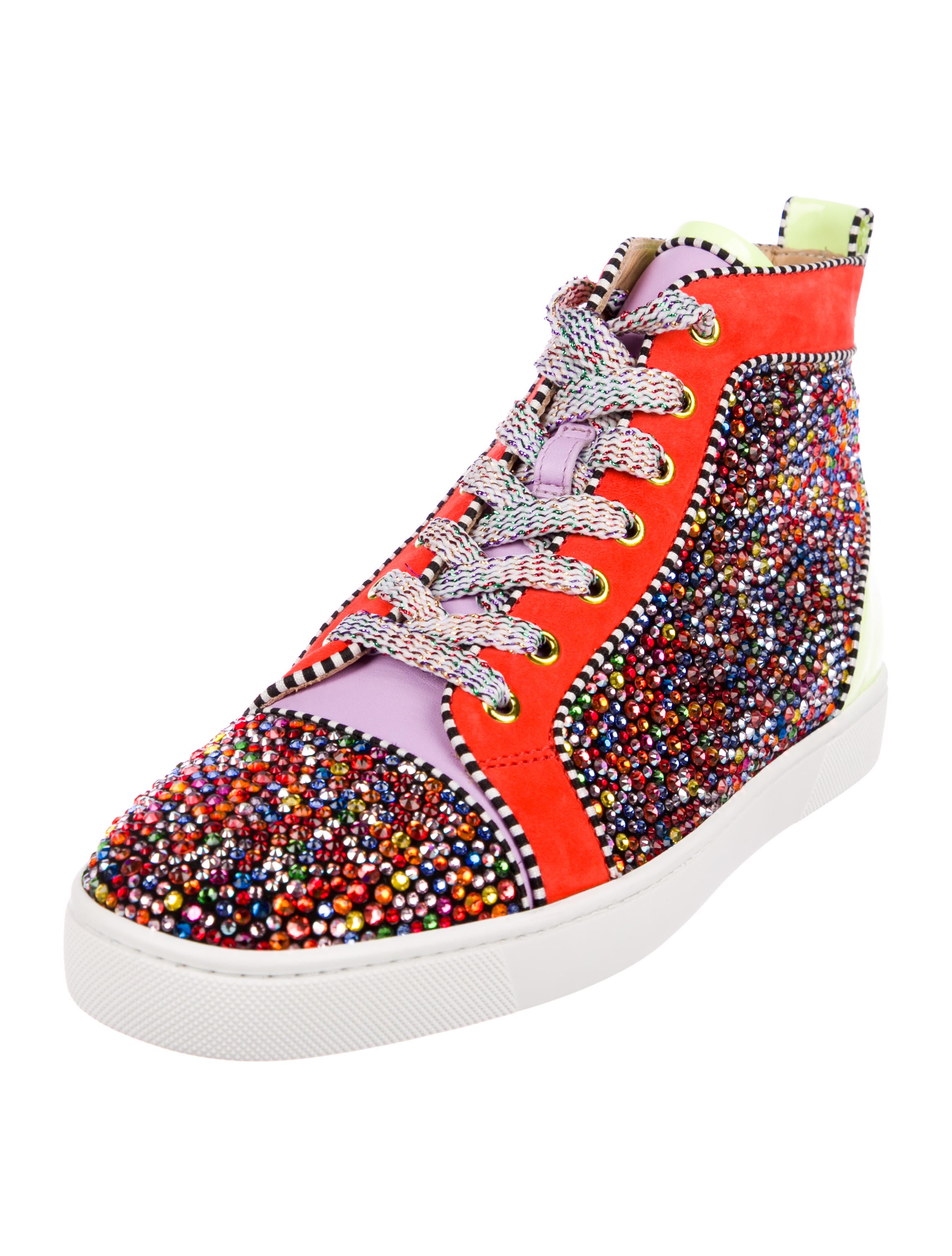 Christian Louboutin Louis Strass Clair De Lune Flat Sneakers w