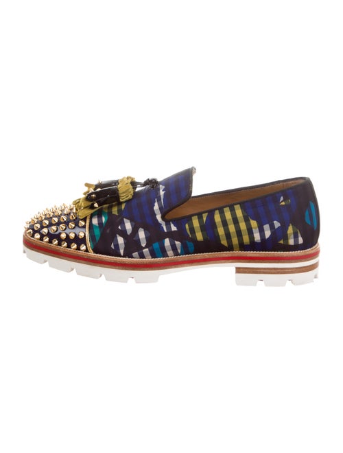 Christian Louboutin Rossini Flat Spike Loafers blu