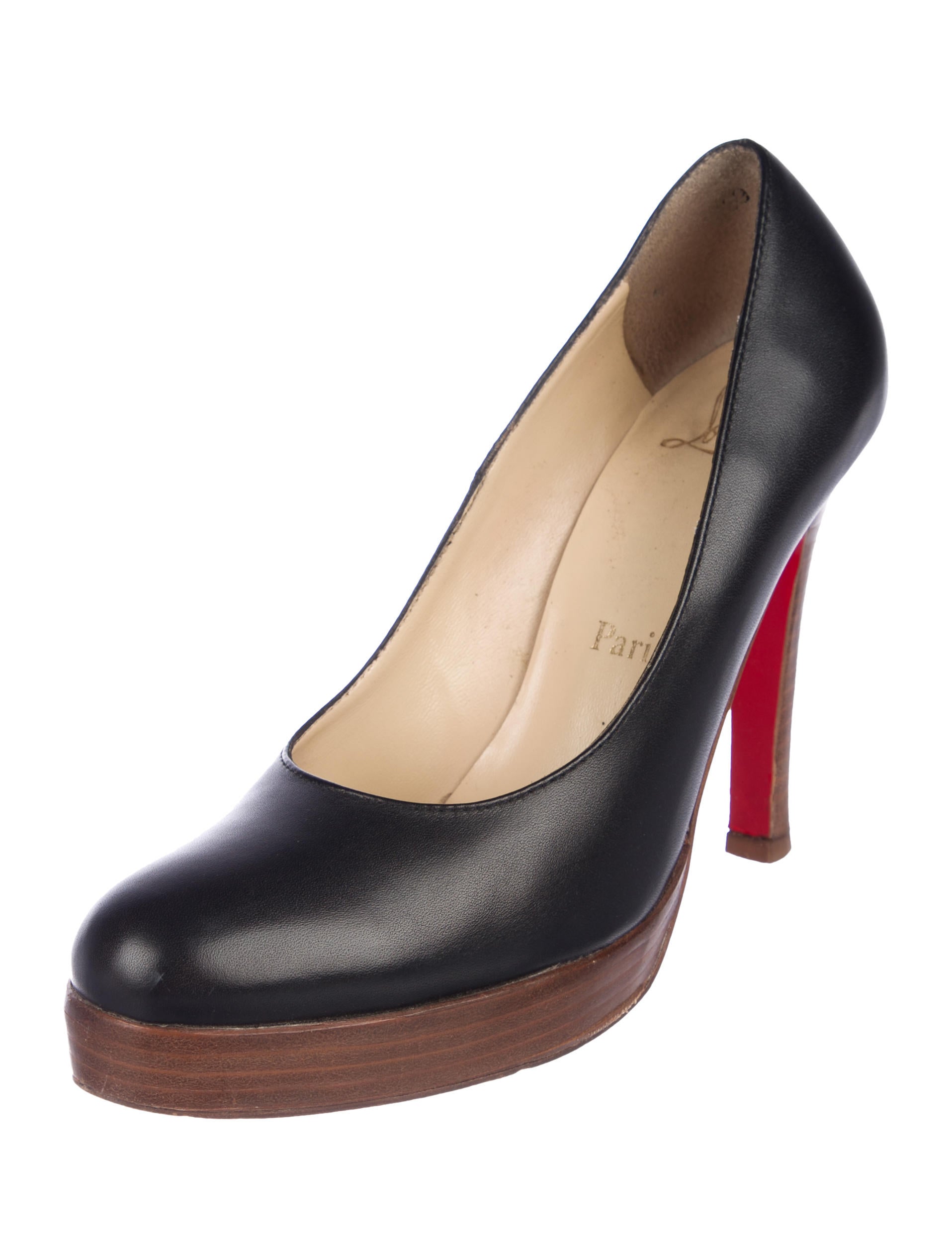 Christian Louboutin Leather Round-Toe Pumps