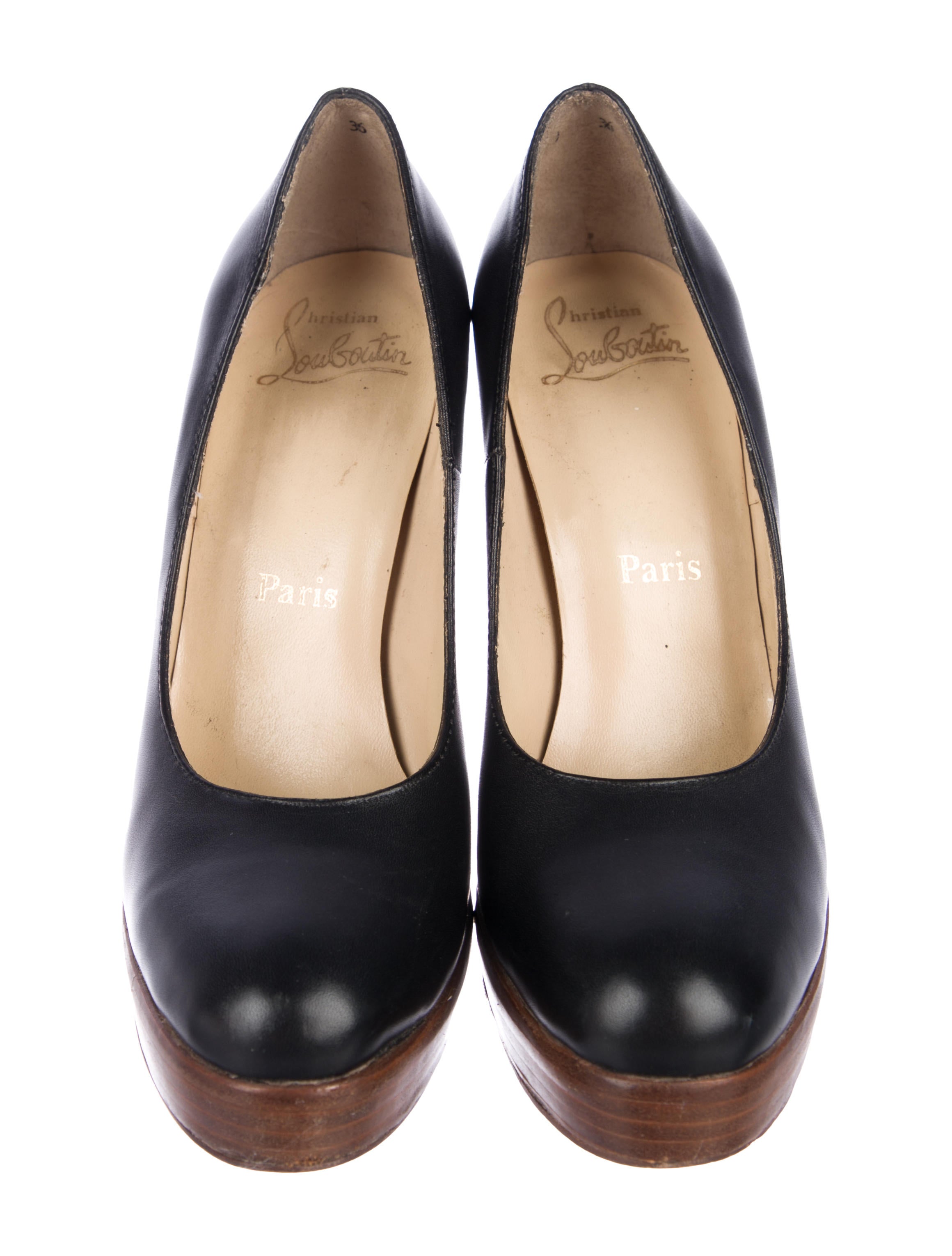 Christian Louboutin Leather Round-Toe Pumps