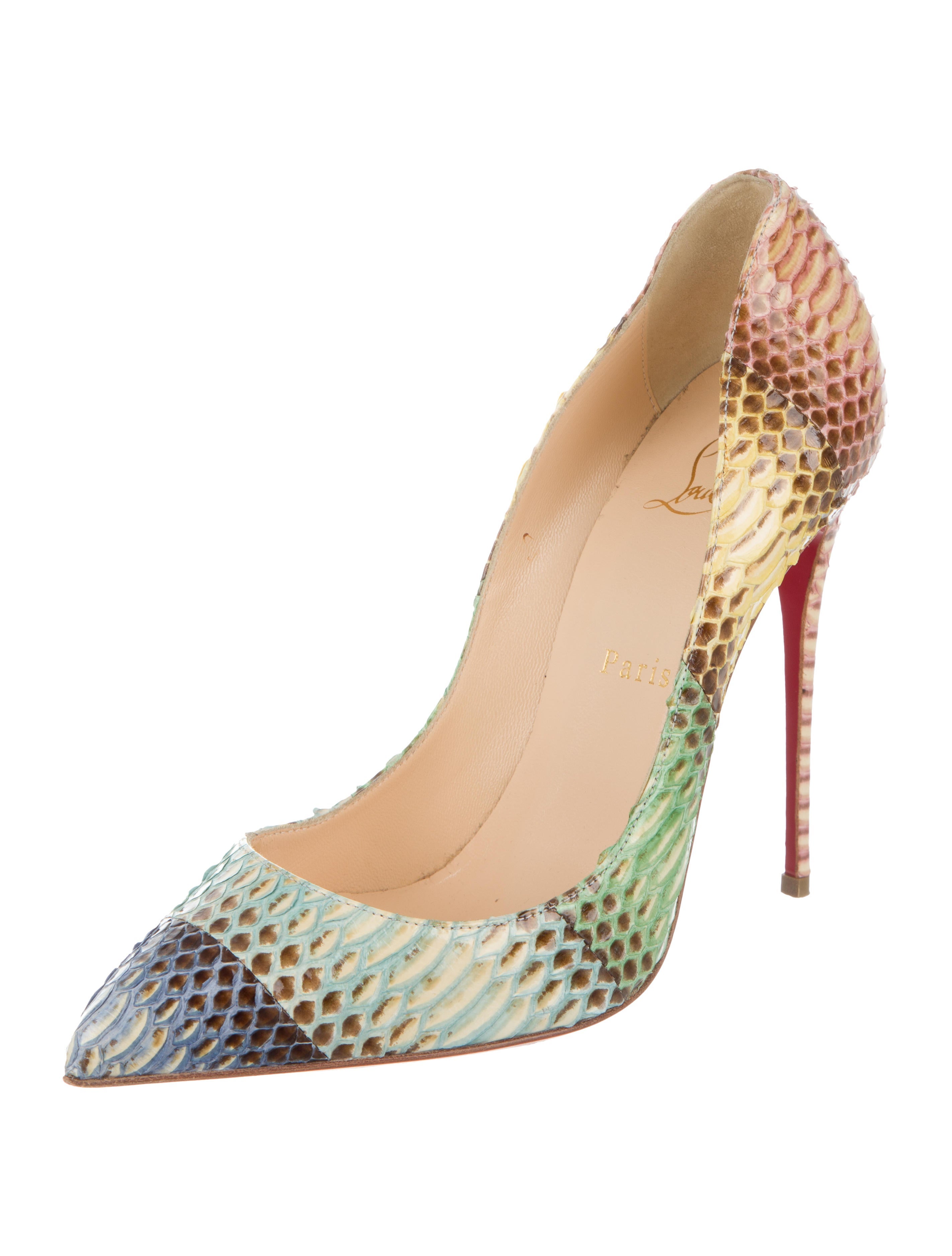 Christian Louboutin So Kate Python Pumps