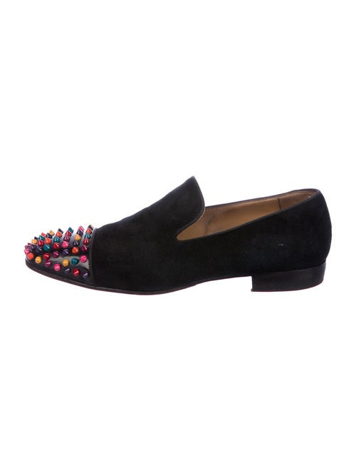 Christian Louboutin Spike Suede Loafers black