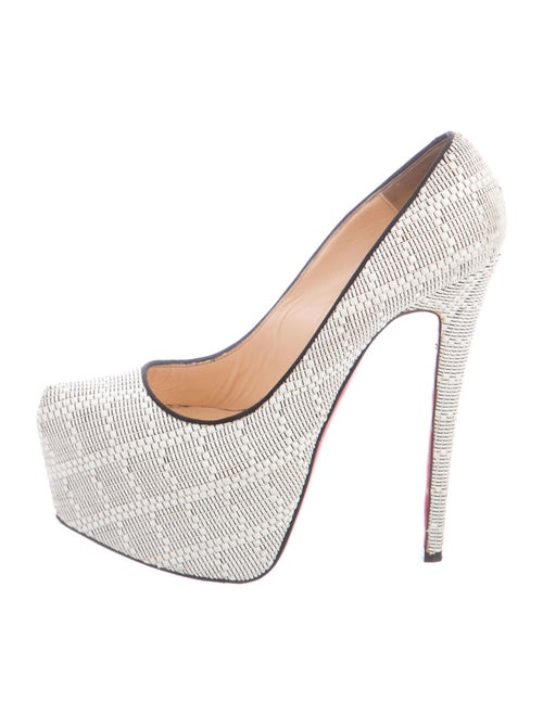 Christian Louboutin Raffia Pumps White